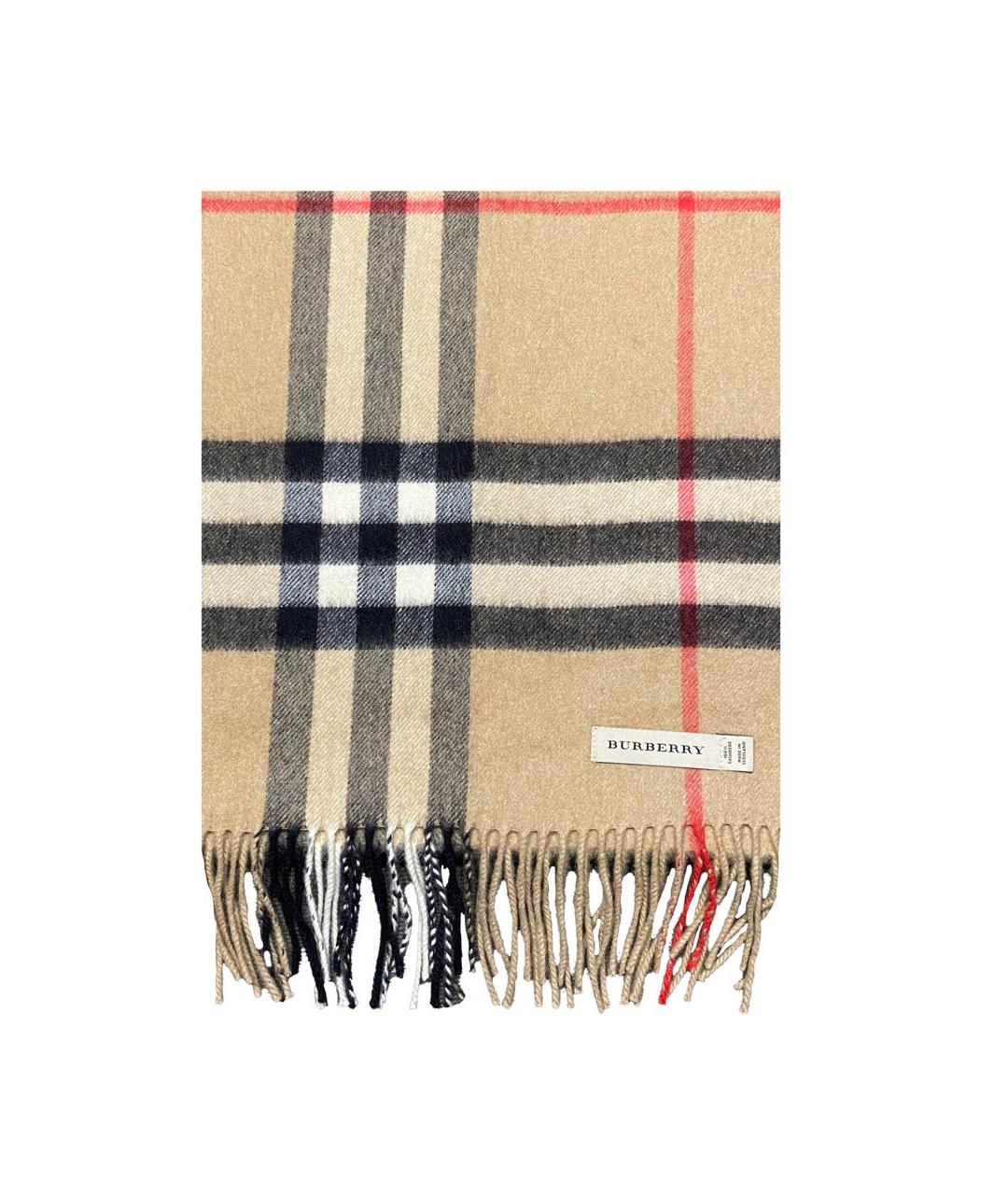 BURBERRY Бежевый кашемировый шарф, фото 1