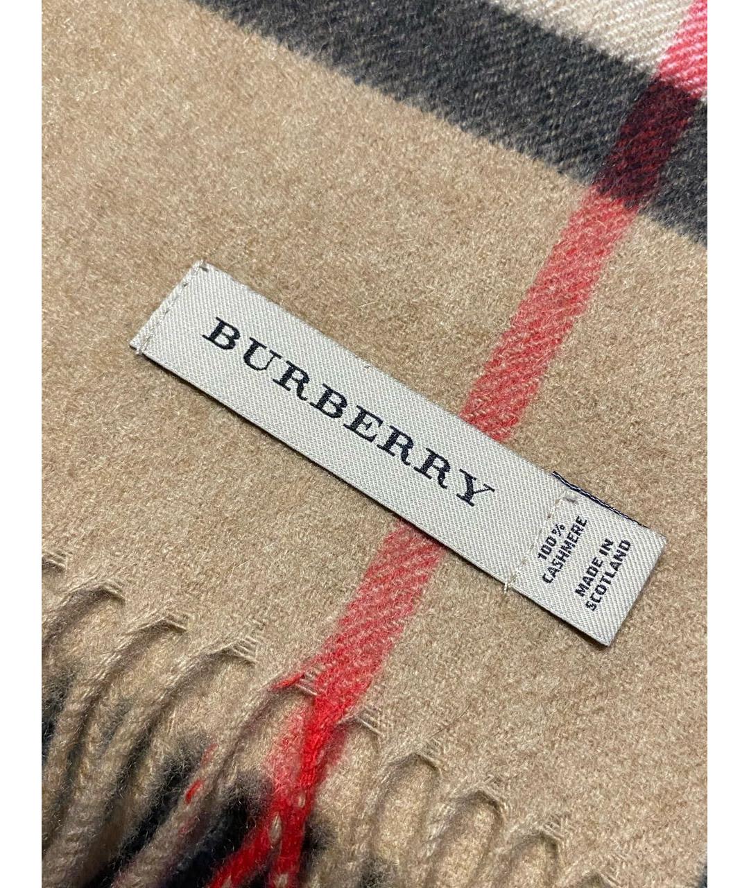 BURBERRY Бежевый кашемировый шарф, фото 6