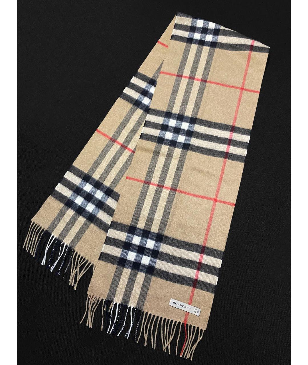 BURBERRY Бежевый кашемировый шарф, фото 4