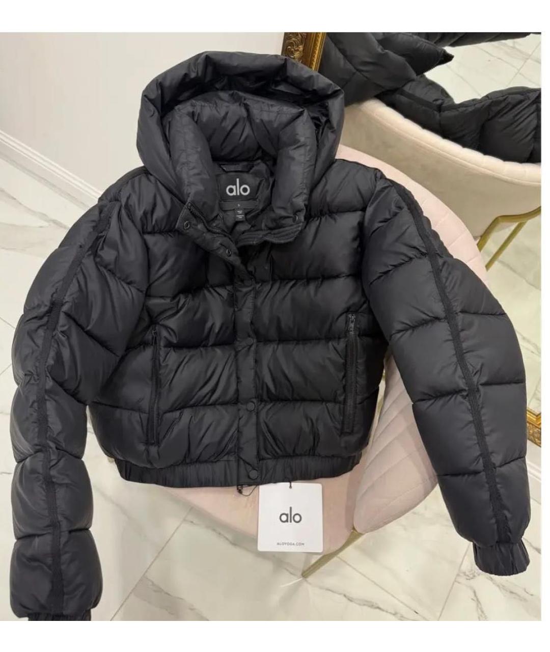 ALO YOGA Черная полиэстеровая куртка, фото 3