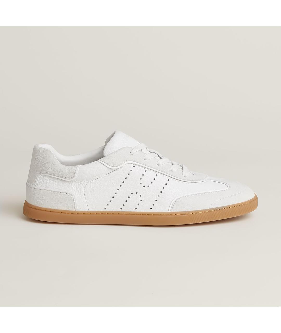 HERMES Белые кожаные низкие кроссовки / кеды, фото 7