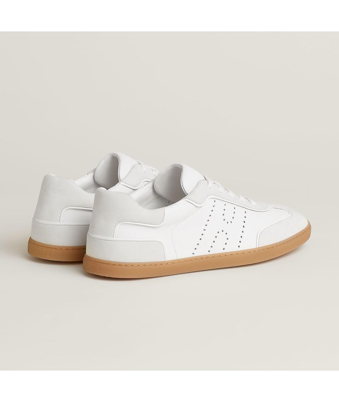 HERMES Белые кожаные низкие кроссовки / кеды, фото 4