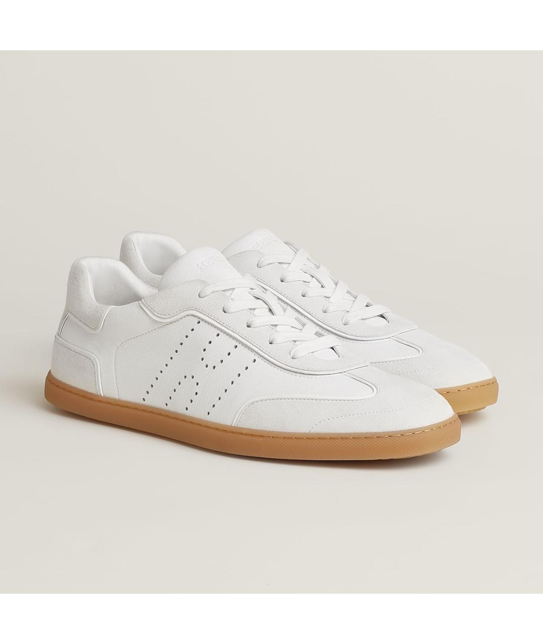 HERMES Белые кожаные низкие кроссовки / кеды, фото 2