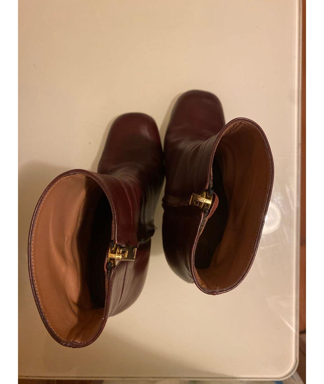 MARNI Бордовые кожаные ботинки, фото 4