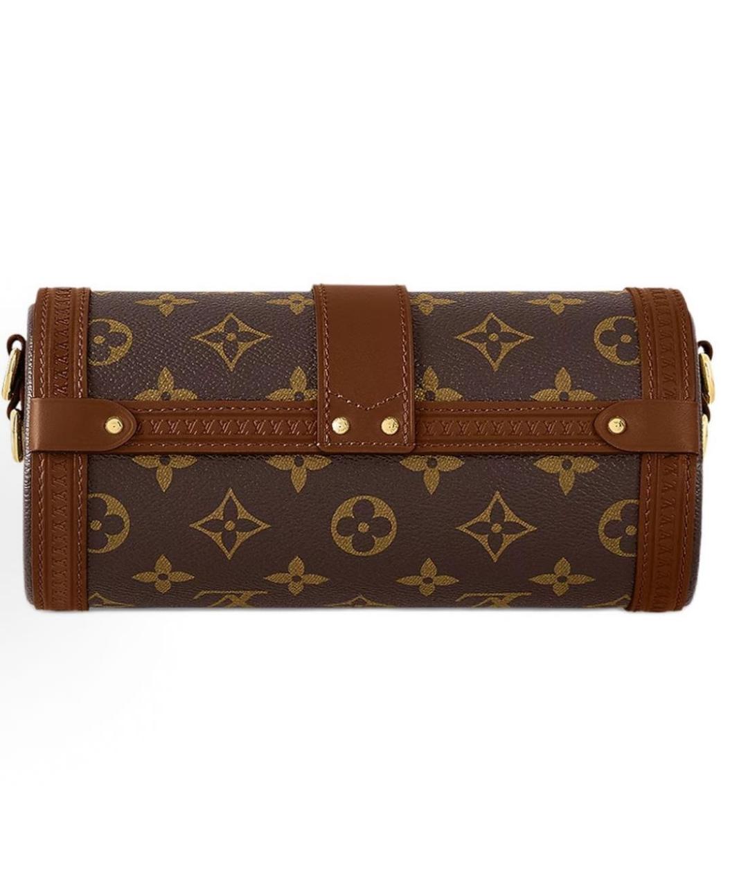 LOUIS VUITTON Коричневая кожаная сумка через плечо, фото 3