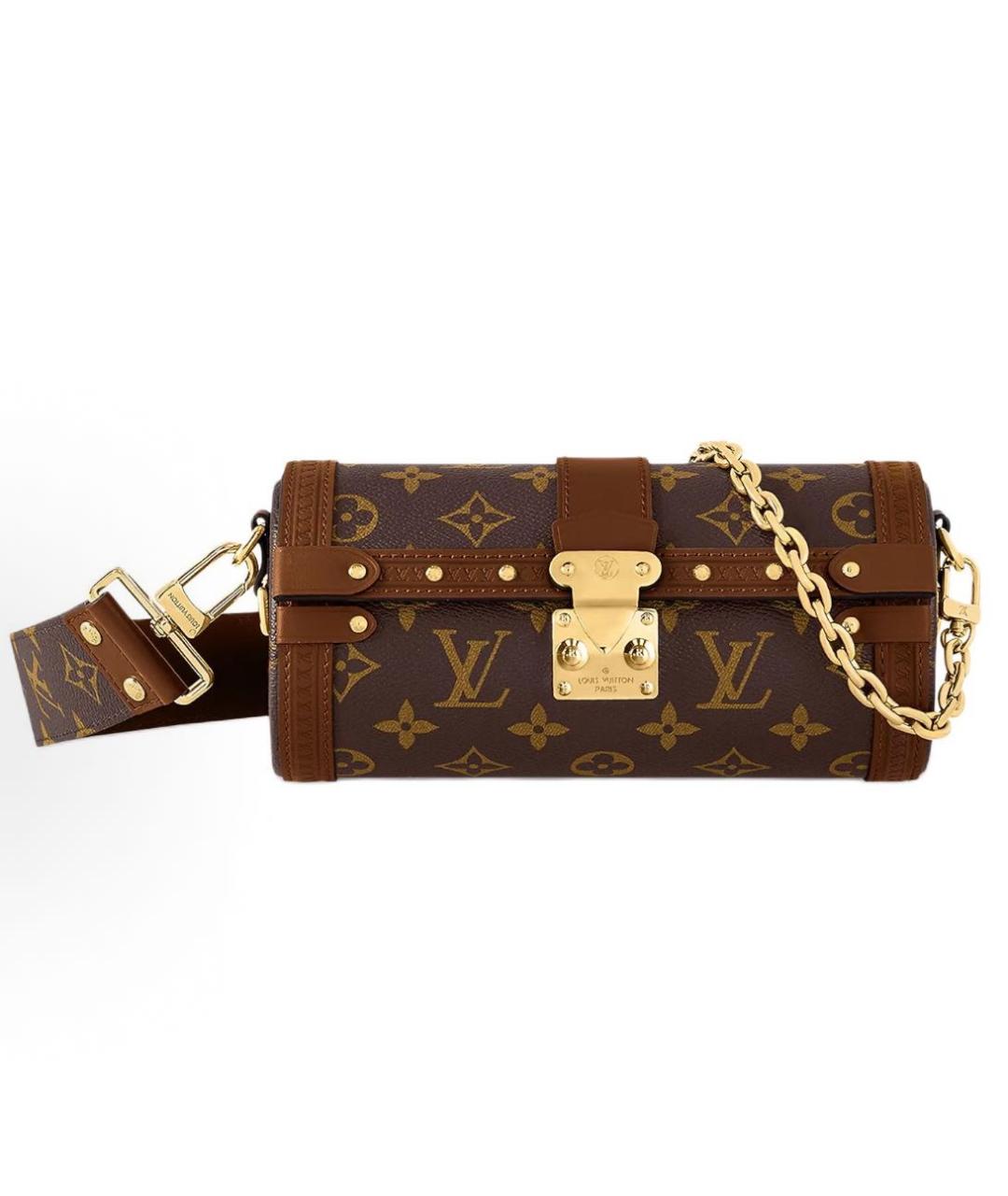 LOUIS VUITTON Коричневая кожаная сумка через плечо, фото 4