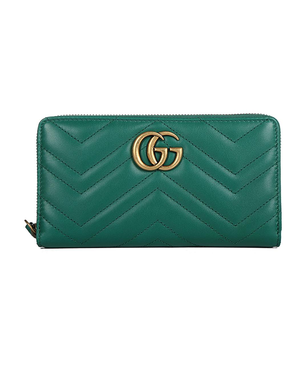 GUCCI Зеленый кожаный кошелек, фото 1