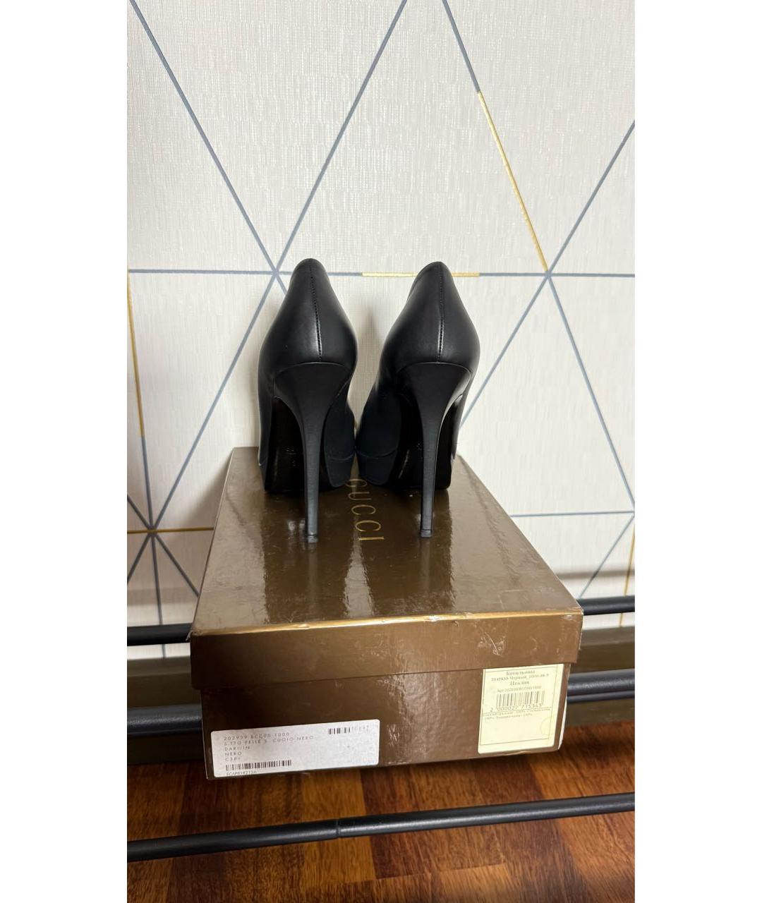 GUCCI Черные кожаные туфли, фото 4