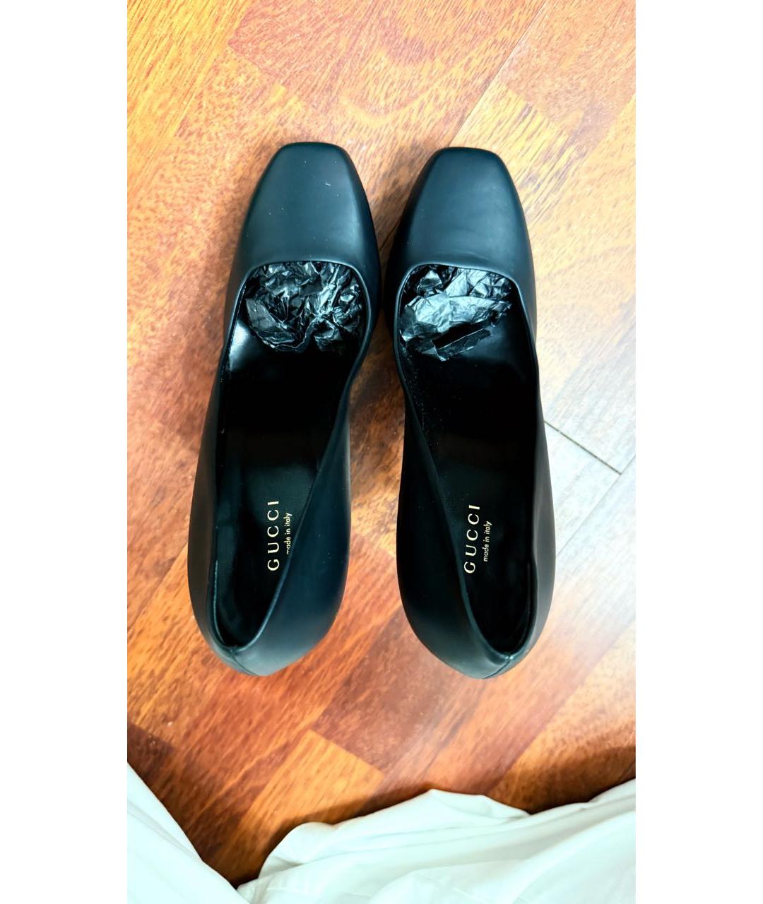 GUCCI Черные кожаные туфли, фото 3