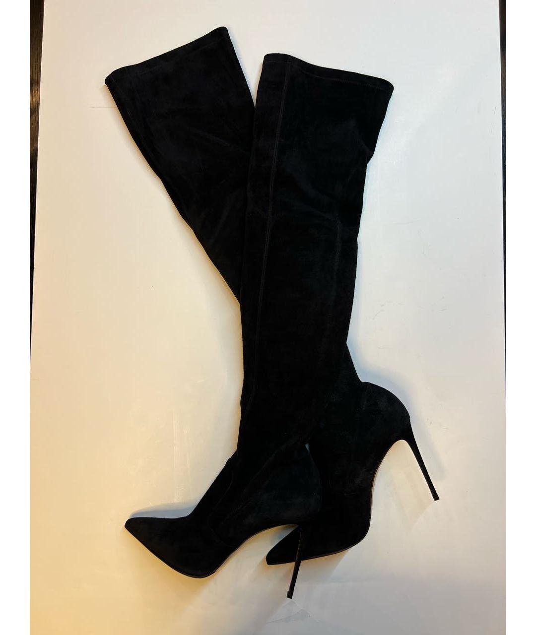 LE SILLA Черные замшевые ботфорты, фото 6