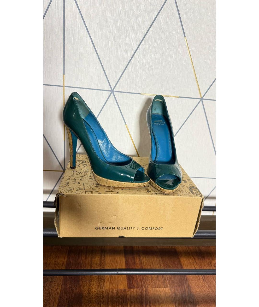 MOSCHINO Зеленые кожаные туфли, фото 5