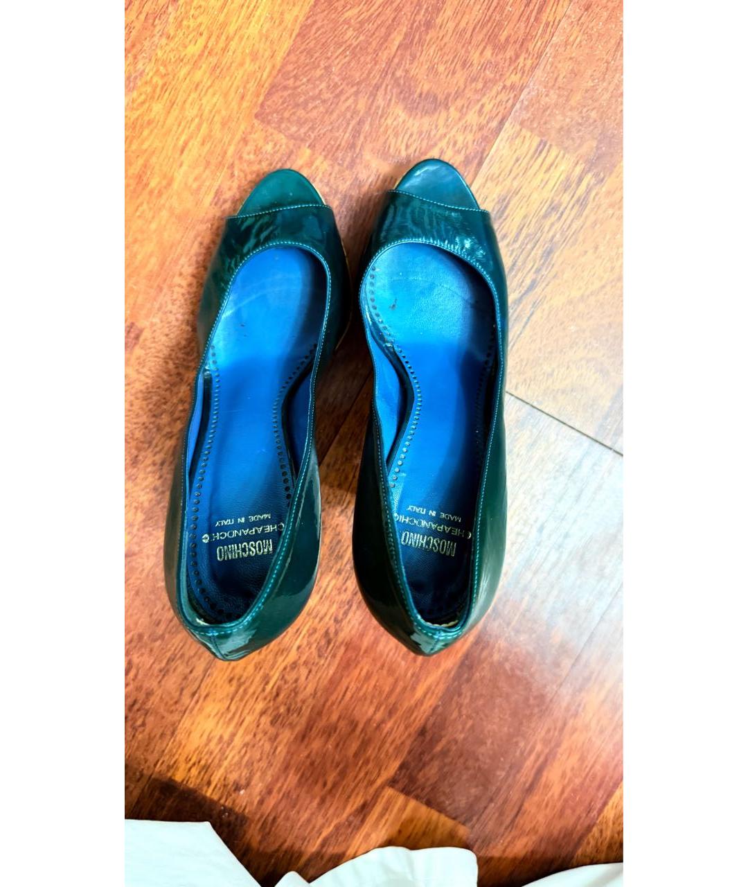 MOSCHINO Зеленые кожаные туфли, фото 3