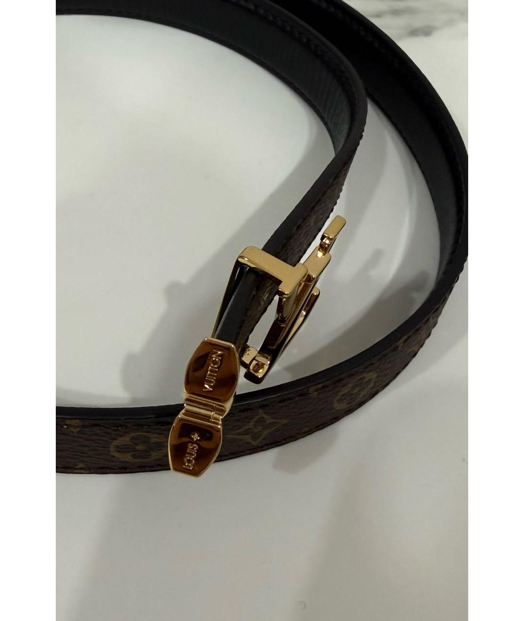 LOUIS VUITTON Коричневый кожаный ремень, фото 4