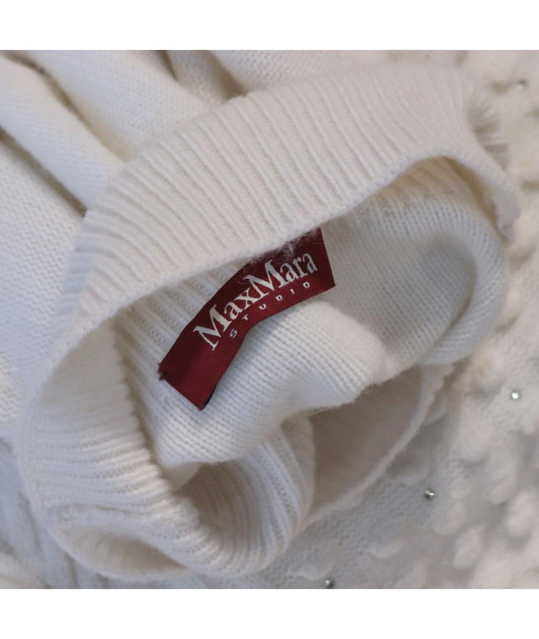 MAX MARA STUDIO Белый шерстяной джемпер / свитер, фото 4