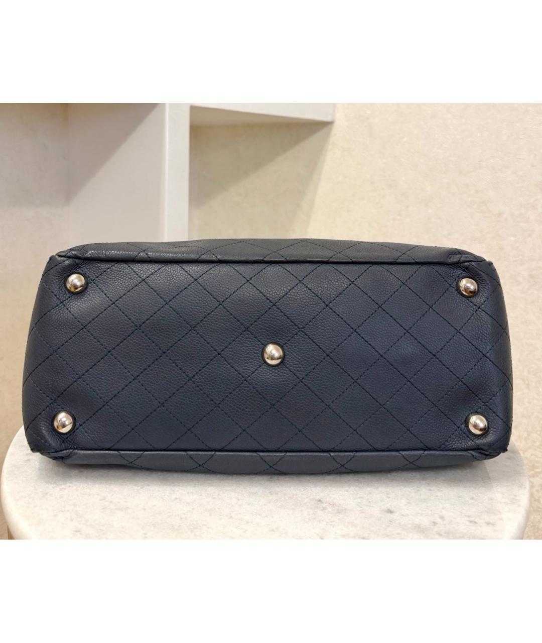 CHANEL Синяя кожаная сумка тоут, фото 8