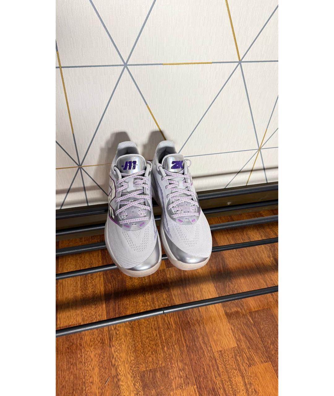 NEW BALANCE Серебряные текстильные низкие кроссовки / кеды, фото 2