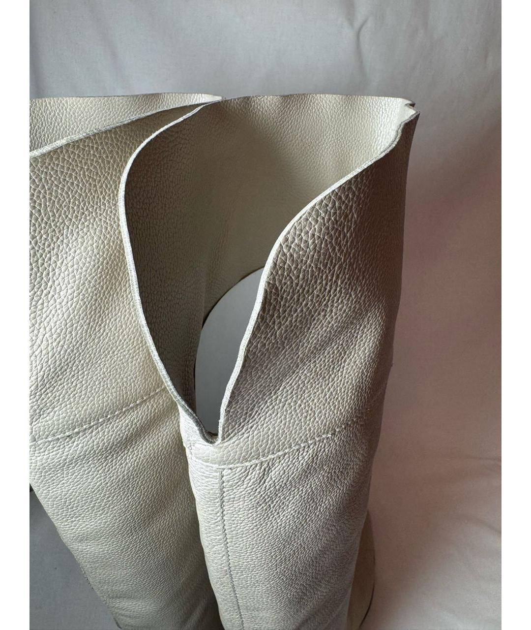 SERGIO ROSSI Бежевые кожаные ботфорты, фото 5