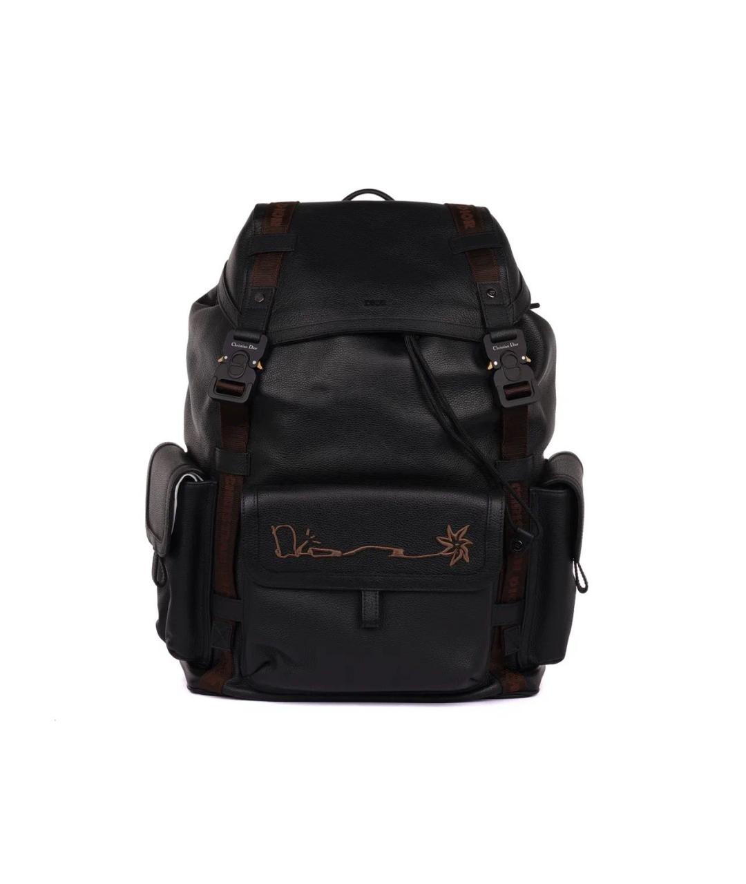 CHRISTIAN DIOR Черный кожаный рюкзак, фото 1