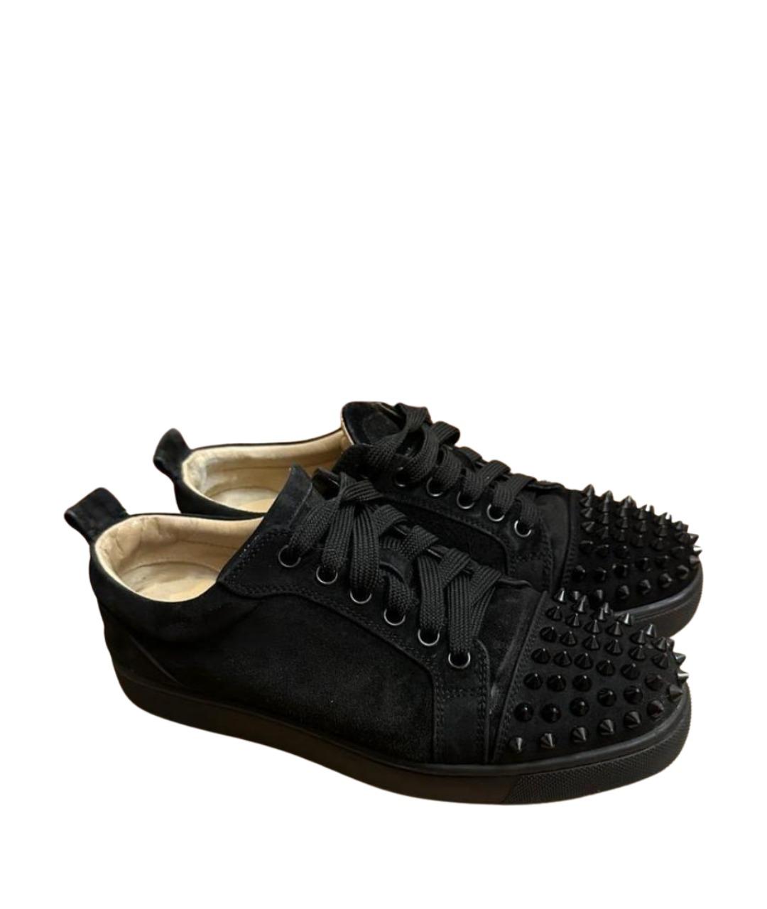 CHRISTIAN LOUBOUTIN Черные замшевые кеды, фото 1