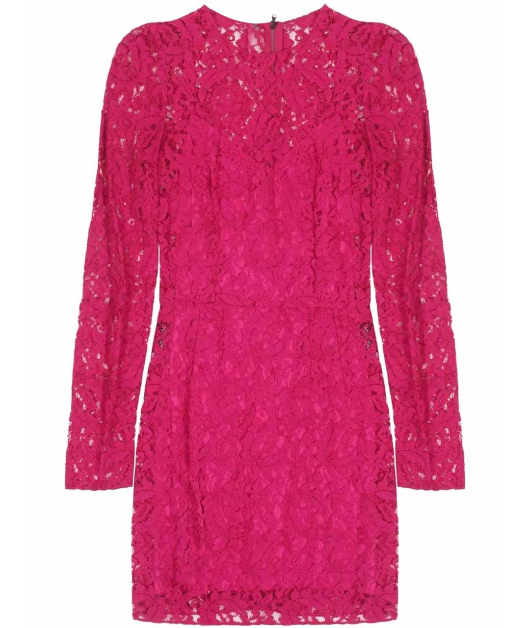 DOLCE&GABBANA Фуксия шелковое коктейльное платье, фото 1