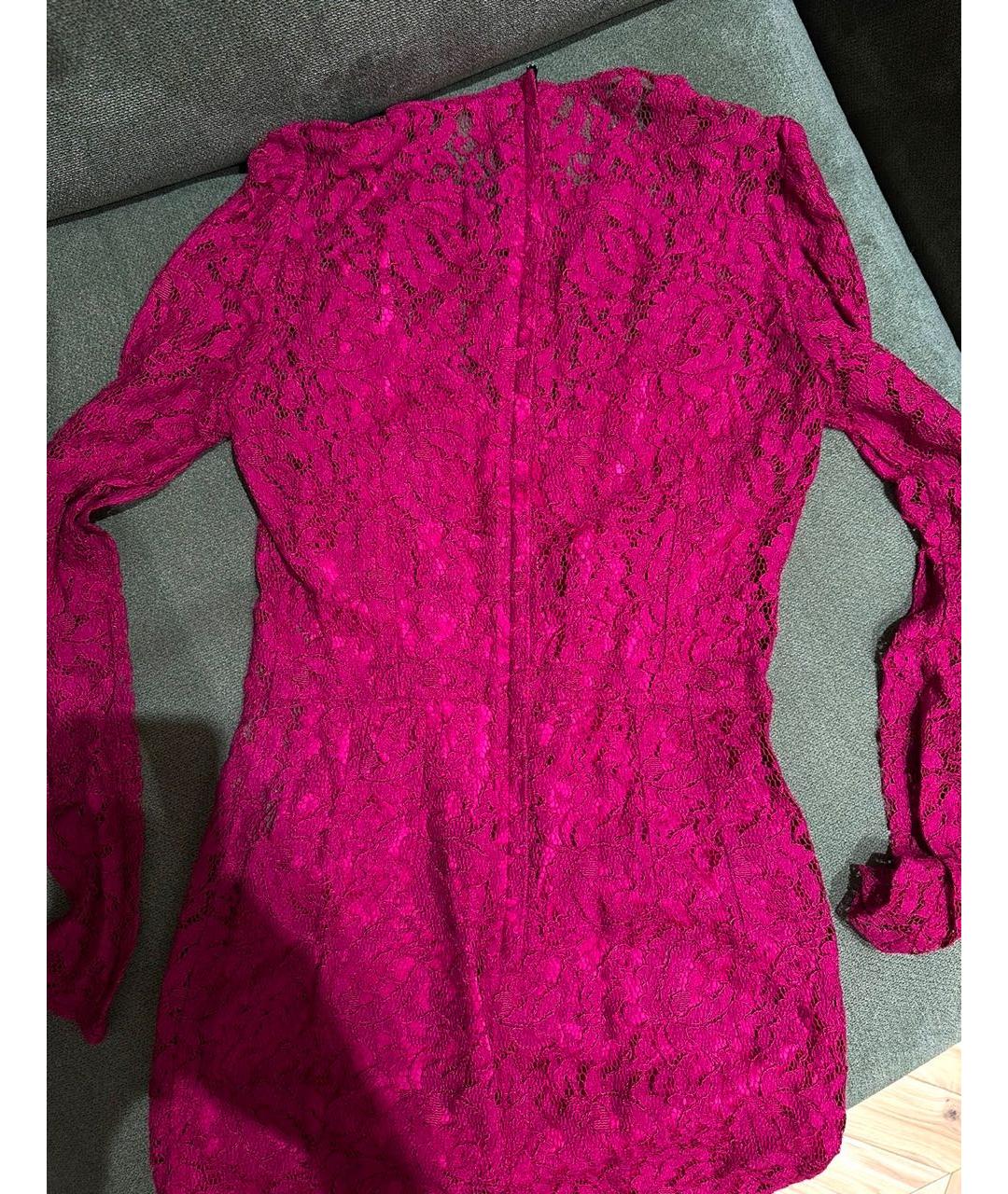 DOLCE&GABBANA Фуксия шелковое коктейльное платье, фото 2