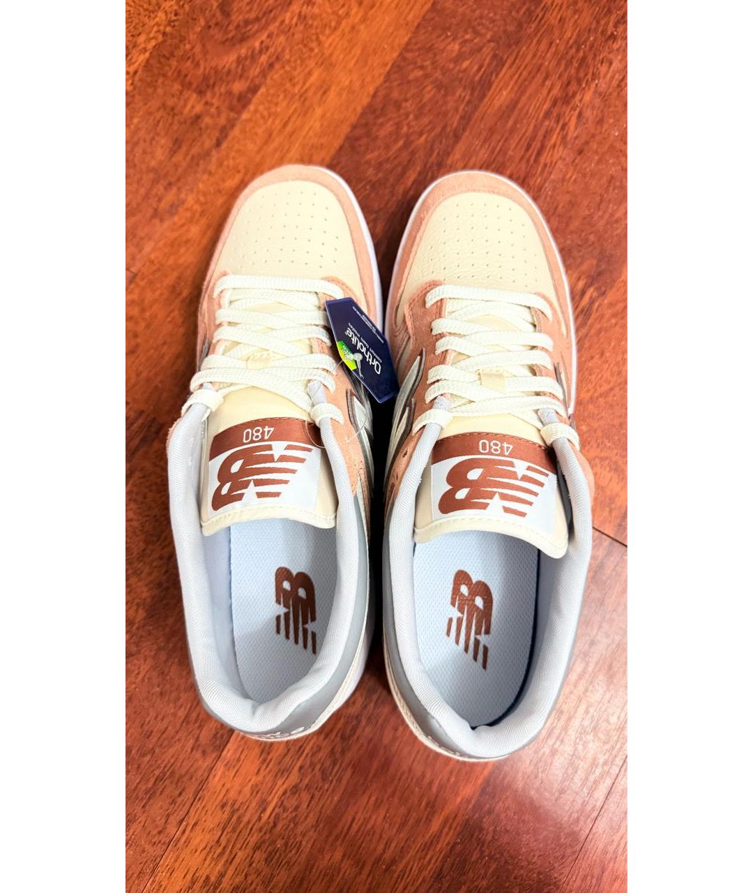 NEW BALANCE Коралловые кожаные низкие кроссовки / кеды, фото 3