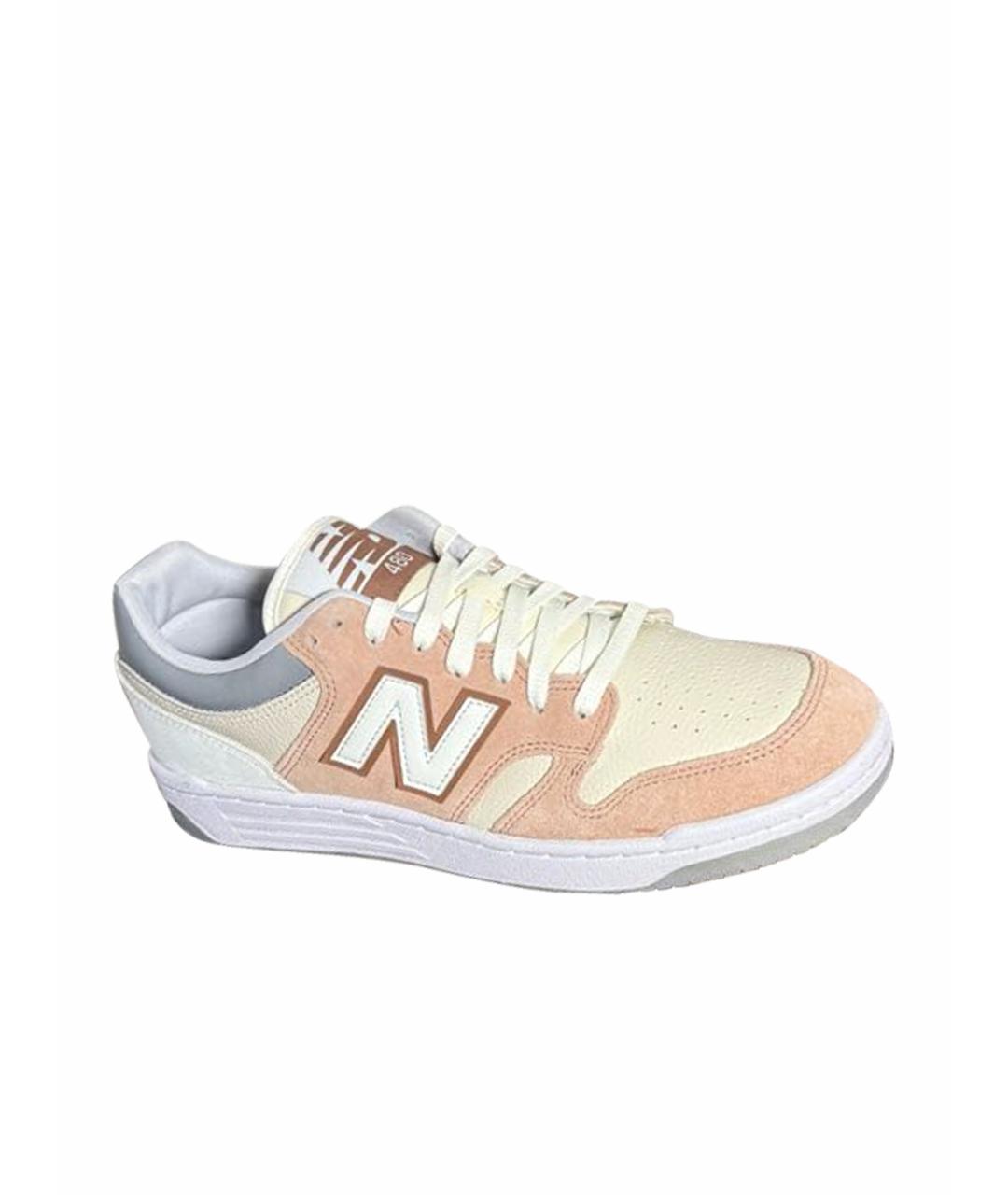NEW BALANCE Коралловые кожаные низкие кроссовки / кеды, фото 1