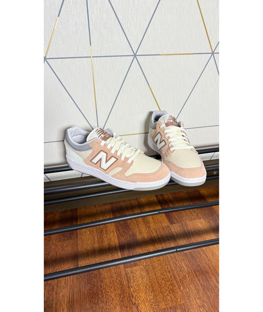 NEW BALANCE Коралловые кожаные низкие кроссовки / кеды, фото 5