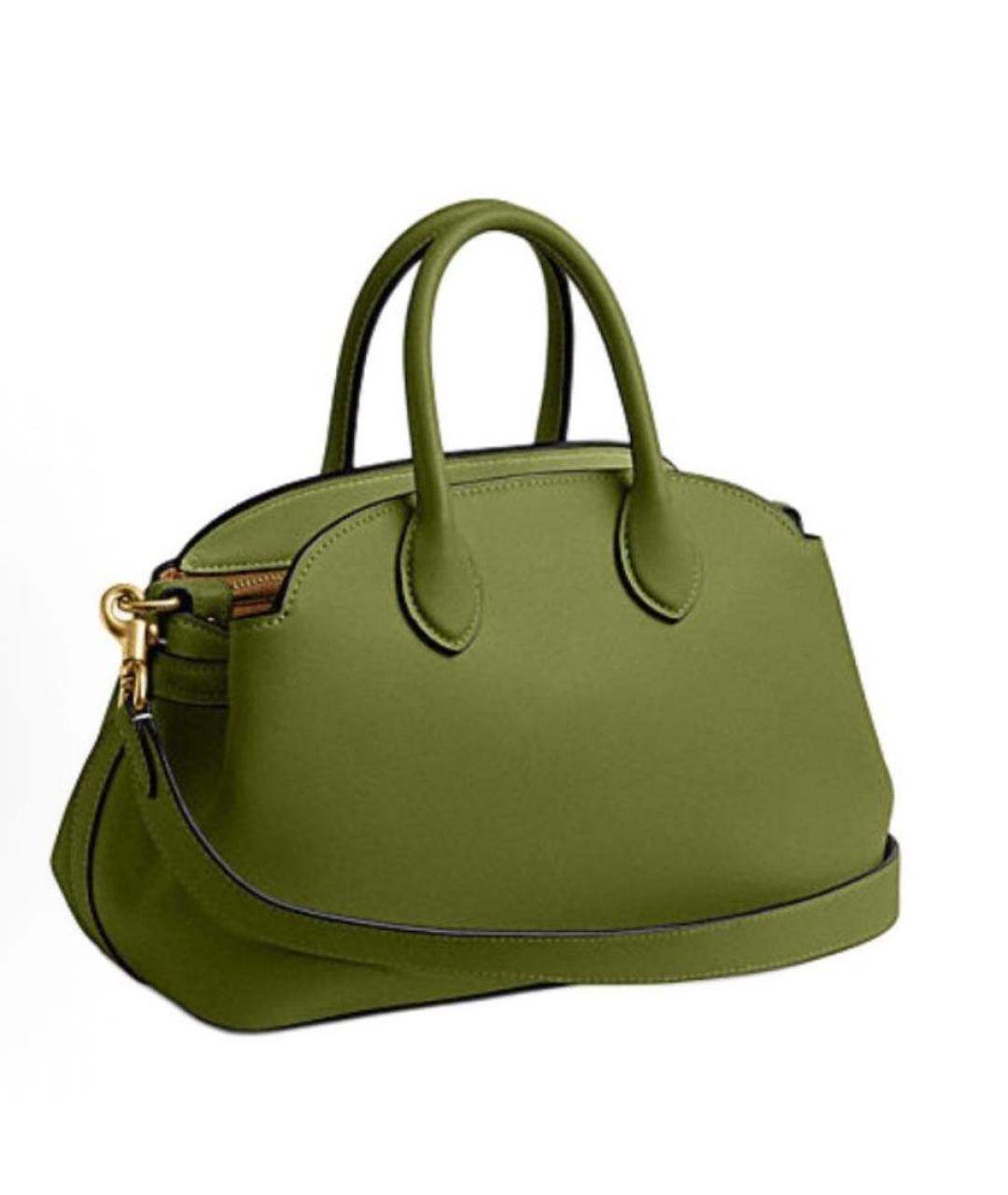 COACH Зеленая кожаная сумка с короткими ручками, фото 2