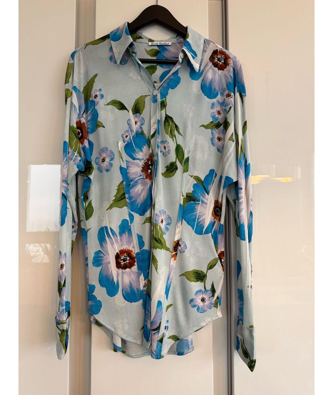 ACNE STUDIOS Голубая вискозная блузы, фото 5
