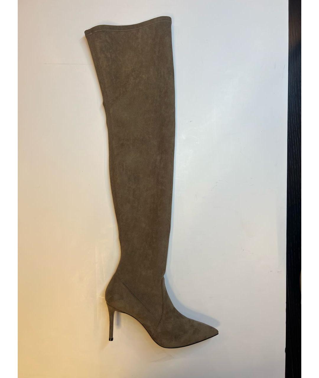 CASADEI Бежевые текстильные ботфорты, фото 7