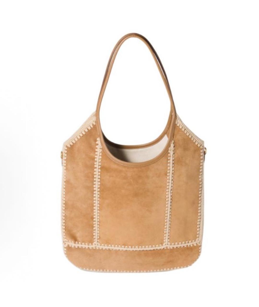 MIU MIU Коричневая замшевая сумка с короткими ручками, фото 3