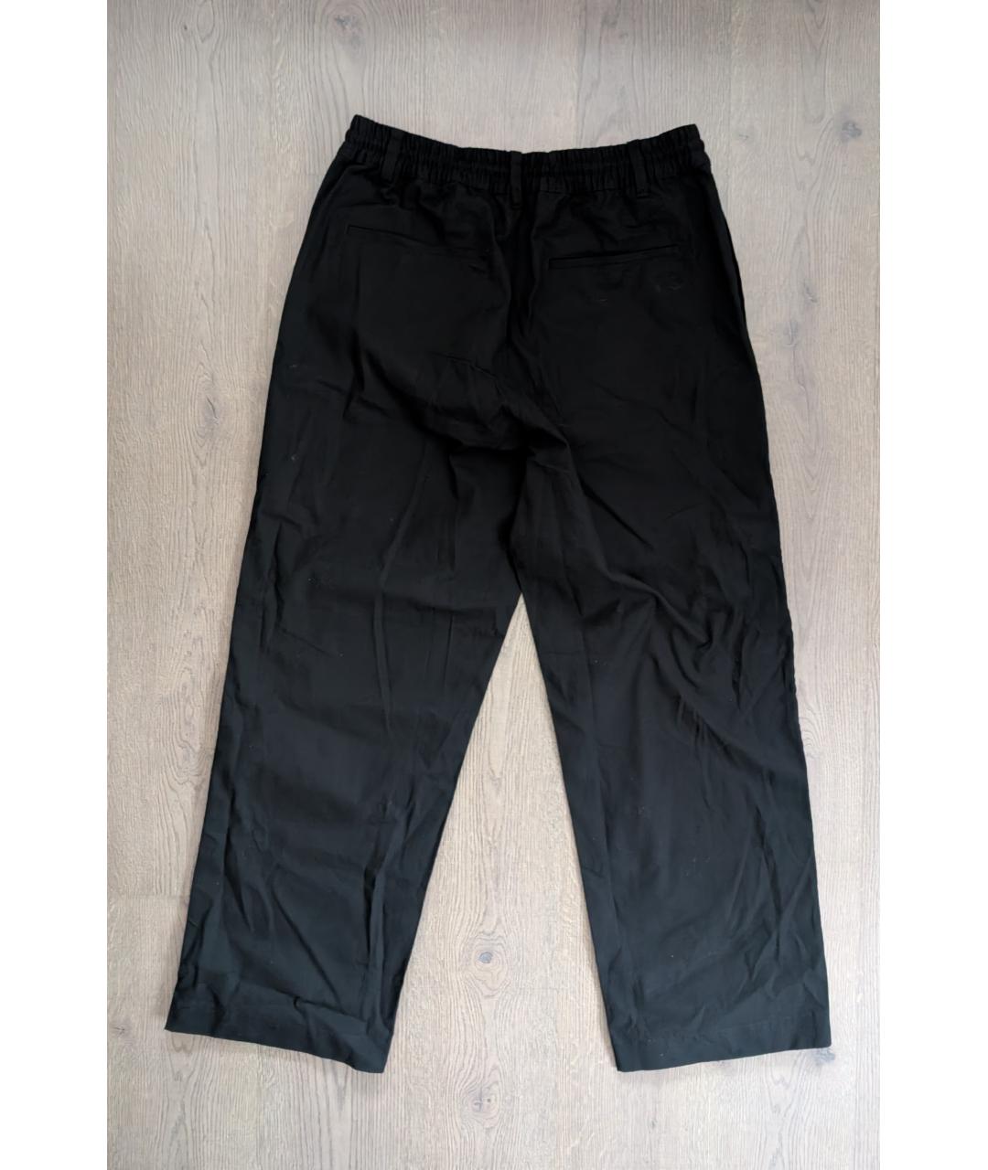 Y-3 Черные хлопковые повседневные брюки, фото 3