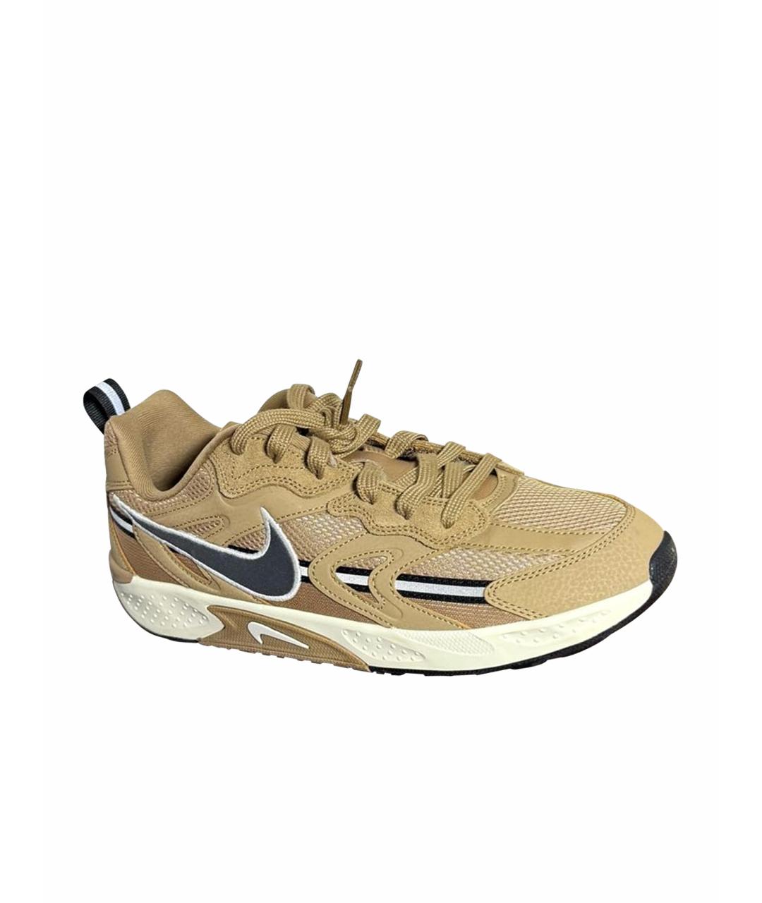 NIKE Коричневые низкие кроссовки / кеды из искусственной кожи, фото 1