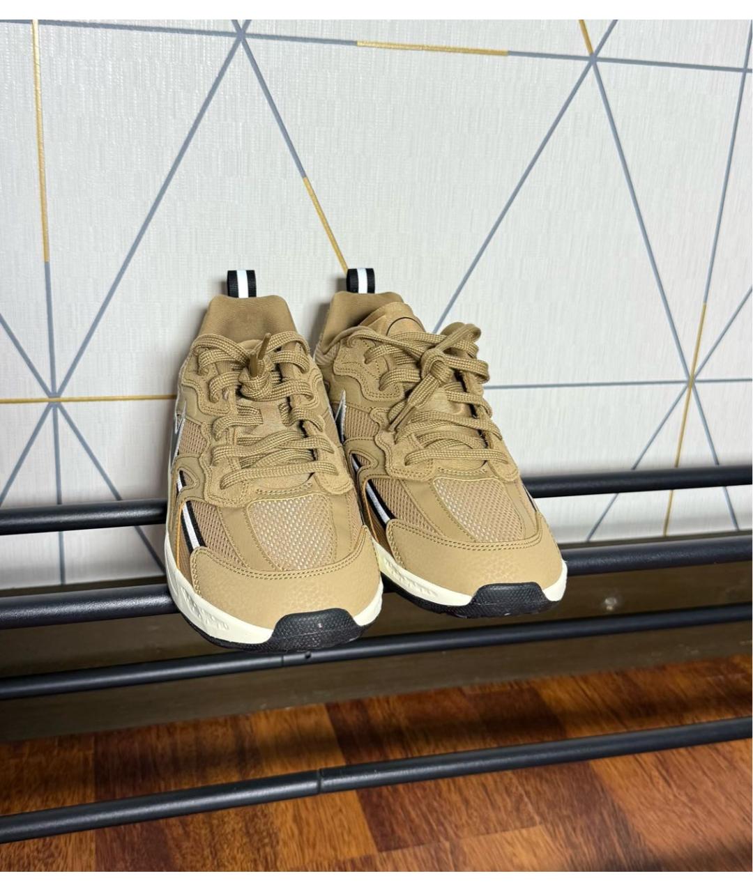 NIKE Коричневые низкие кроссовки / кеды из искусственной кожи, фото 2