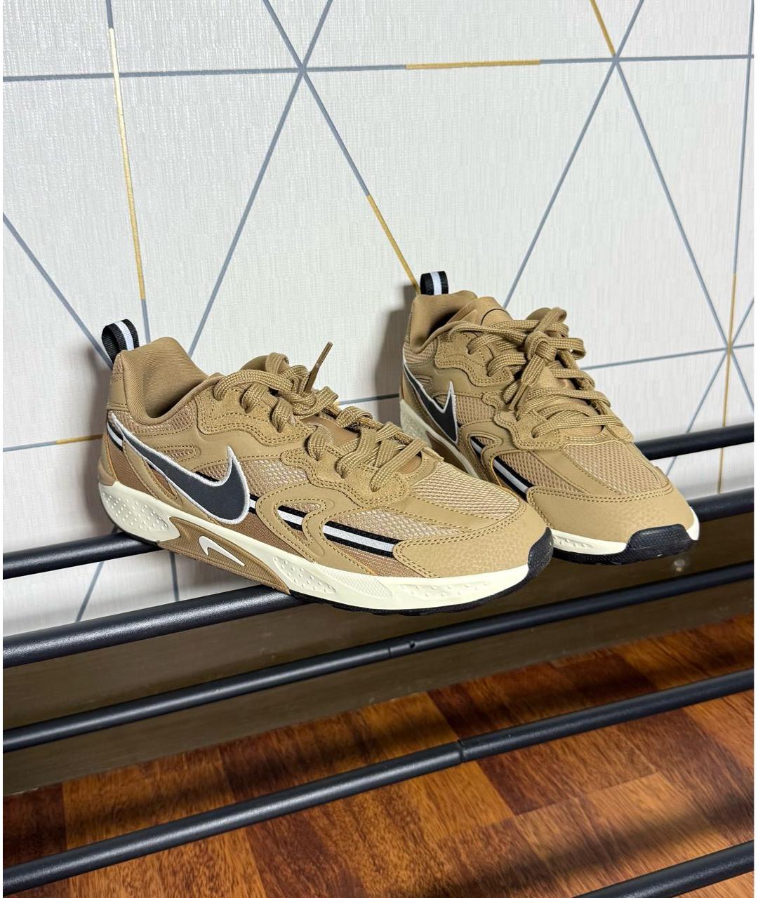 NIKE Коричневые низкие кроссовки / кеды из искусственной кожи, фото 5