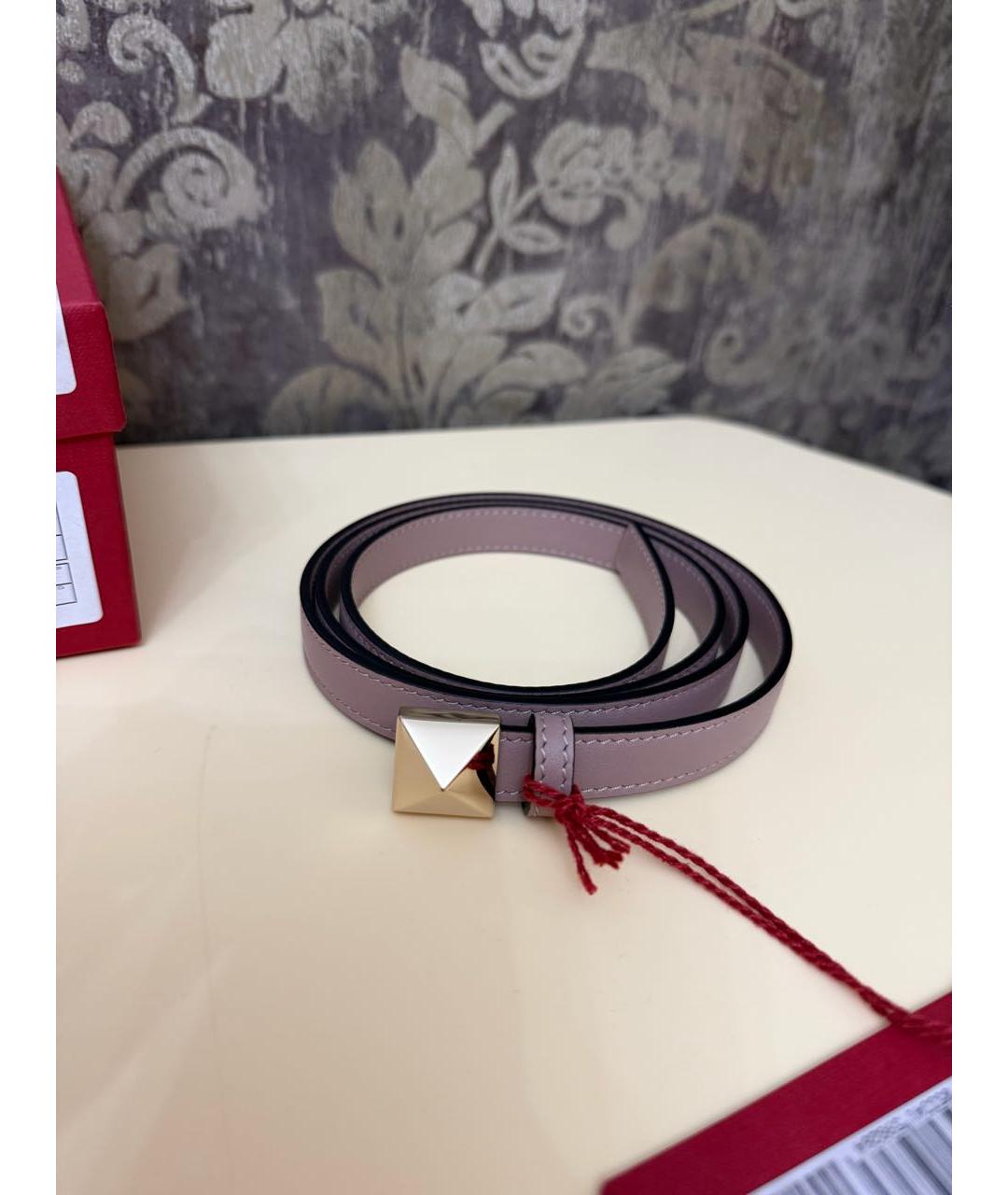 VALENTINO Розовый кожаный ремень, фото 5