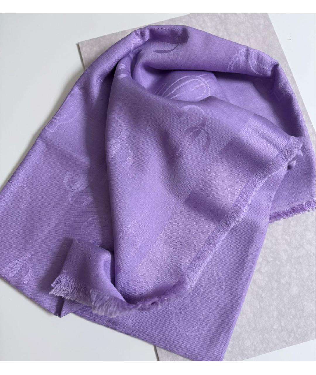 JIMMY CHOO Фиолетовый шерстяной платок, фото 7