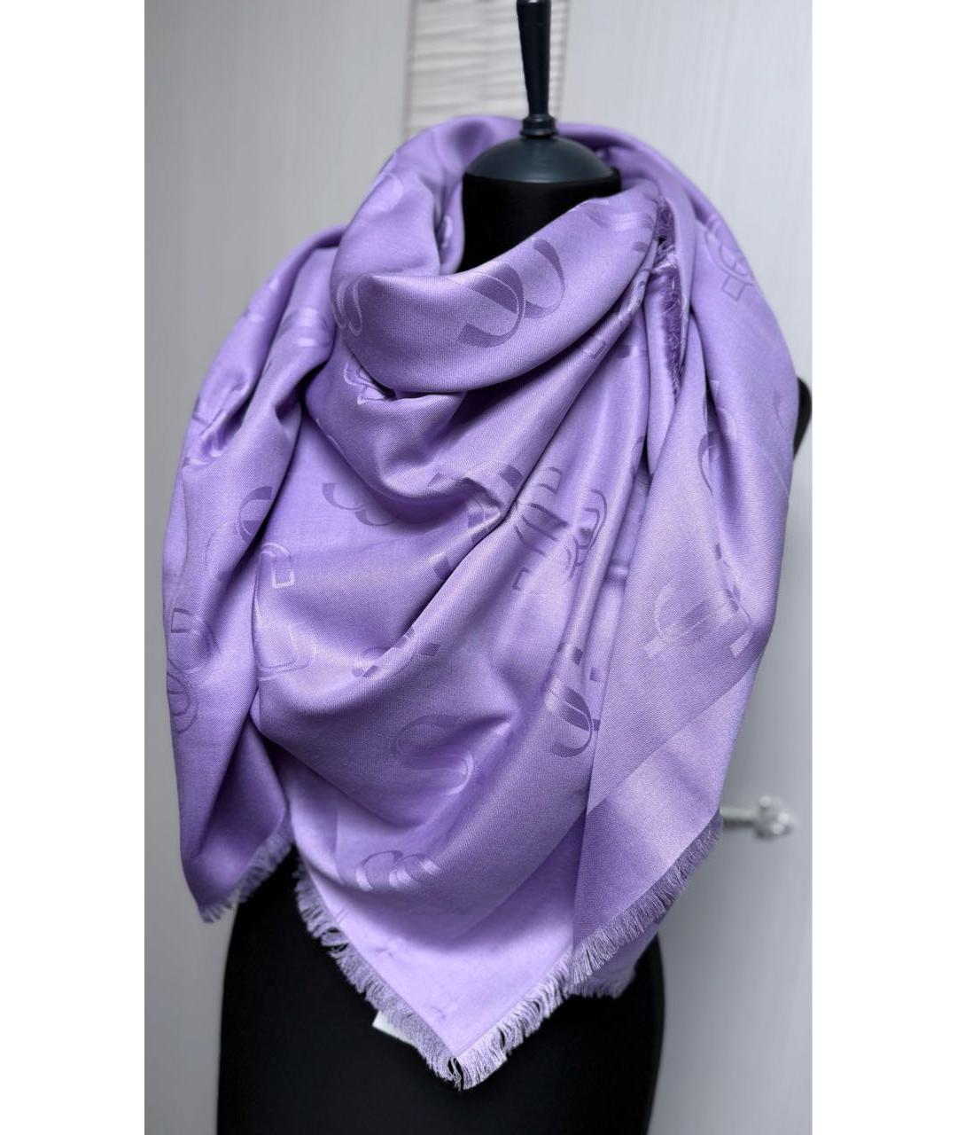 JIMMY CHOO Фиолетовый шерстяной платок, фото 2