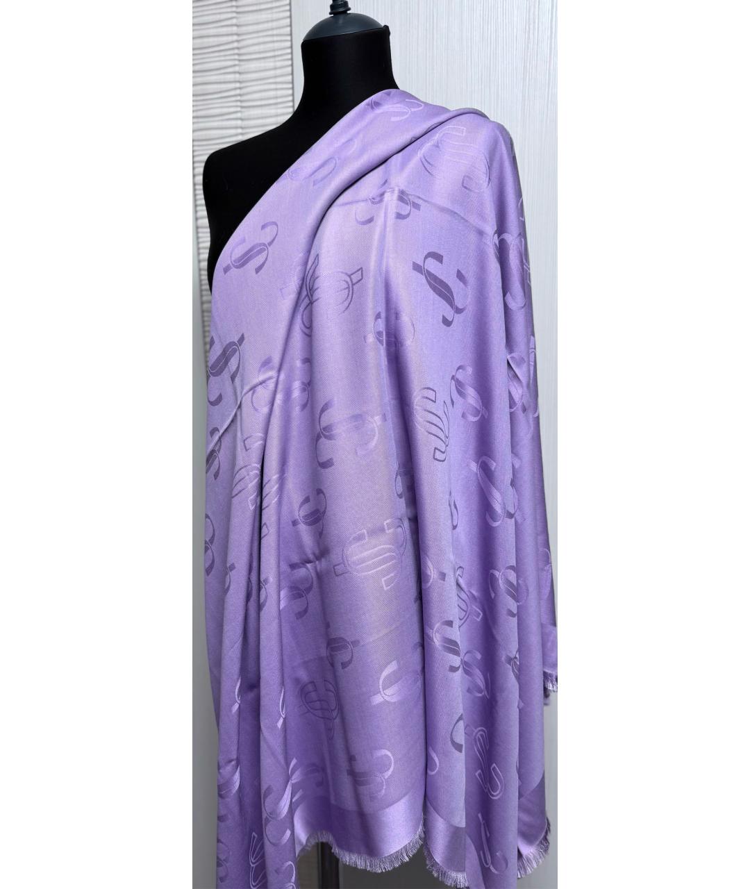 JIMMY CHOO Фиолетовый шерстяной платок, фото 4