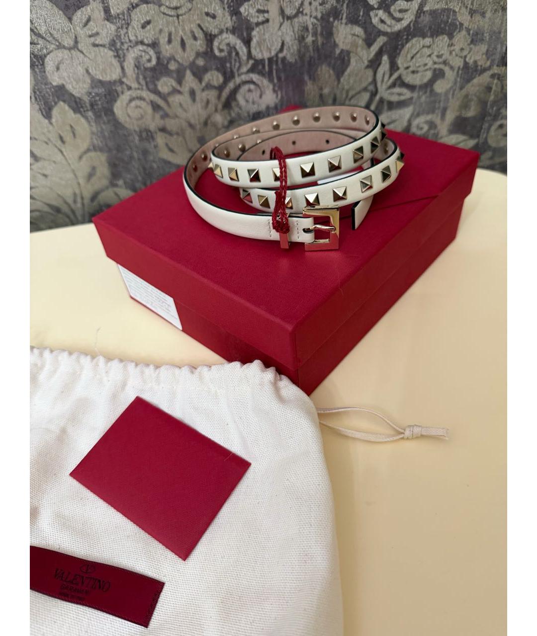 VALENTINO Белый кожаный ремень, фото 2