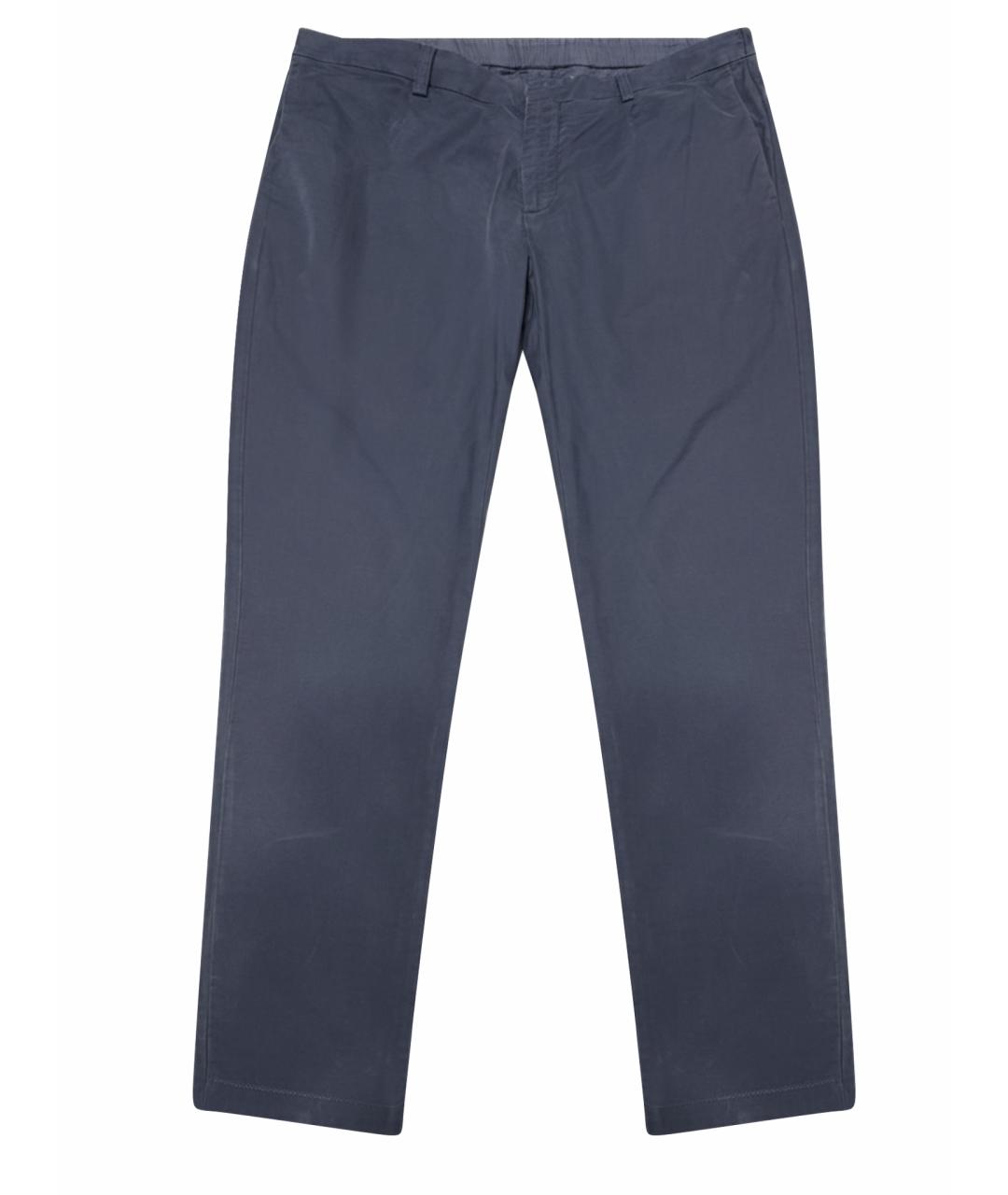 LORO PIANA Темно-синие хлопко-эластановые брюки чинос, фото 1