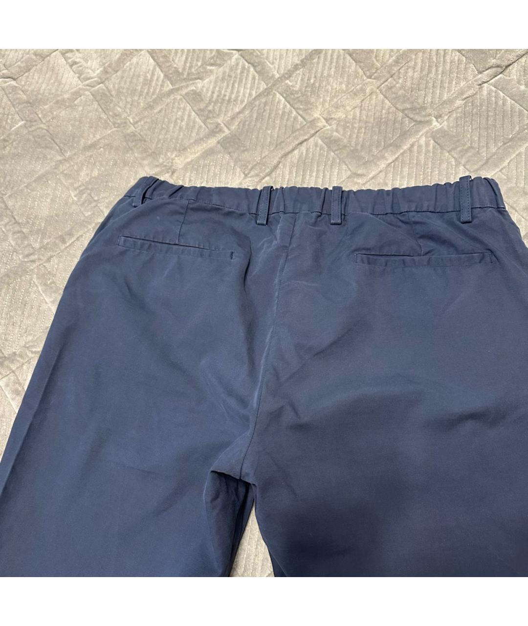 LORO PIANA Темно-синие хлопко-эластановые брюки чинос, фото 4