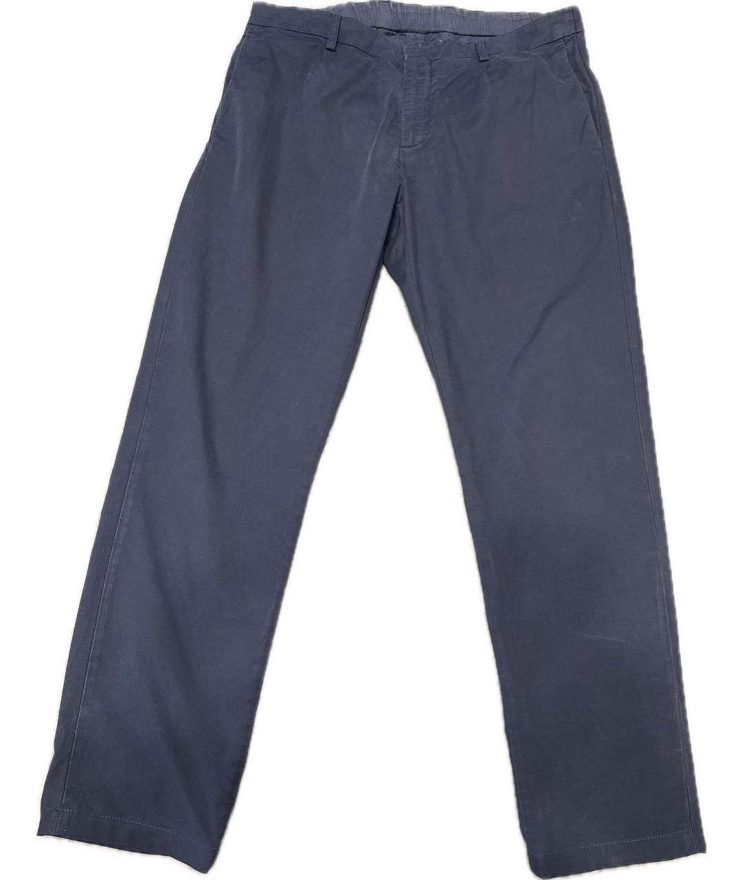 LORO PIANA Темно-синие хлопко-эластановые брюки чинос, фото 9