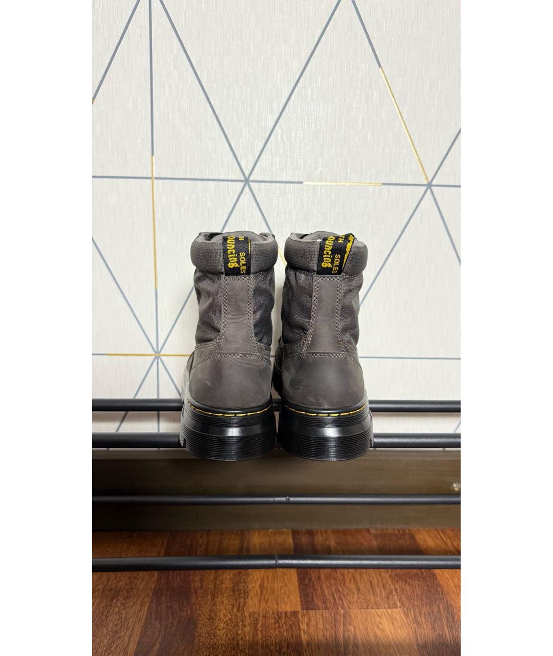 DR. MARTENS Серые кожаные высокие ботинки, фото 4