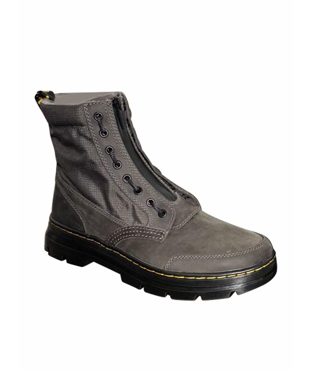 DR. MARTENS Серые кожаные высокие ботинки, фото 1