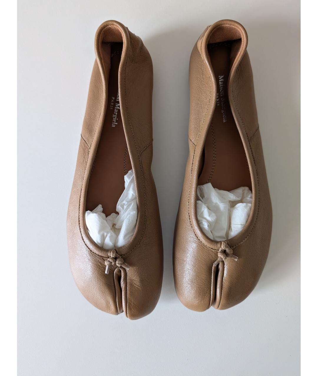MAISON MARGIELA Коричневые кожаные балетки, фото 2