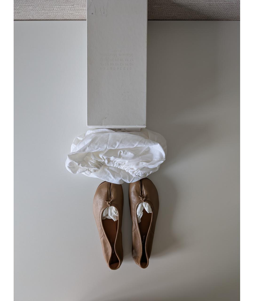 MAISON MARGIELA Коричневые кожаные балетки, фото 5