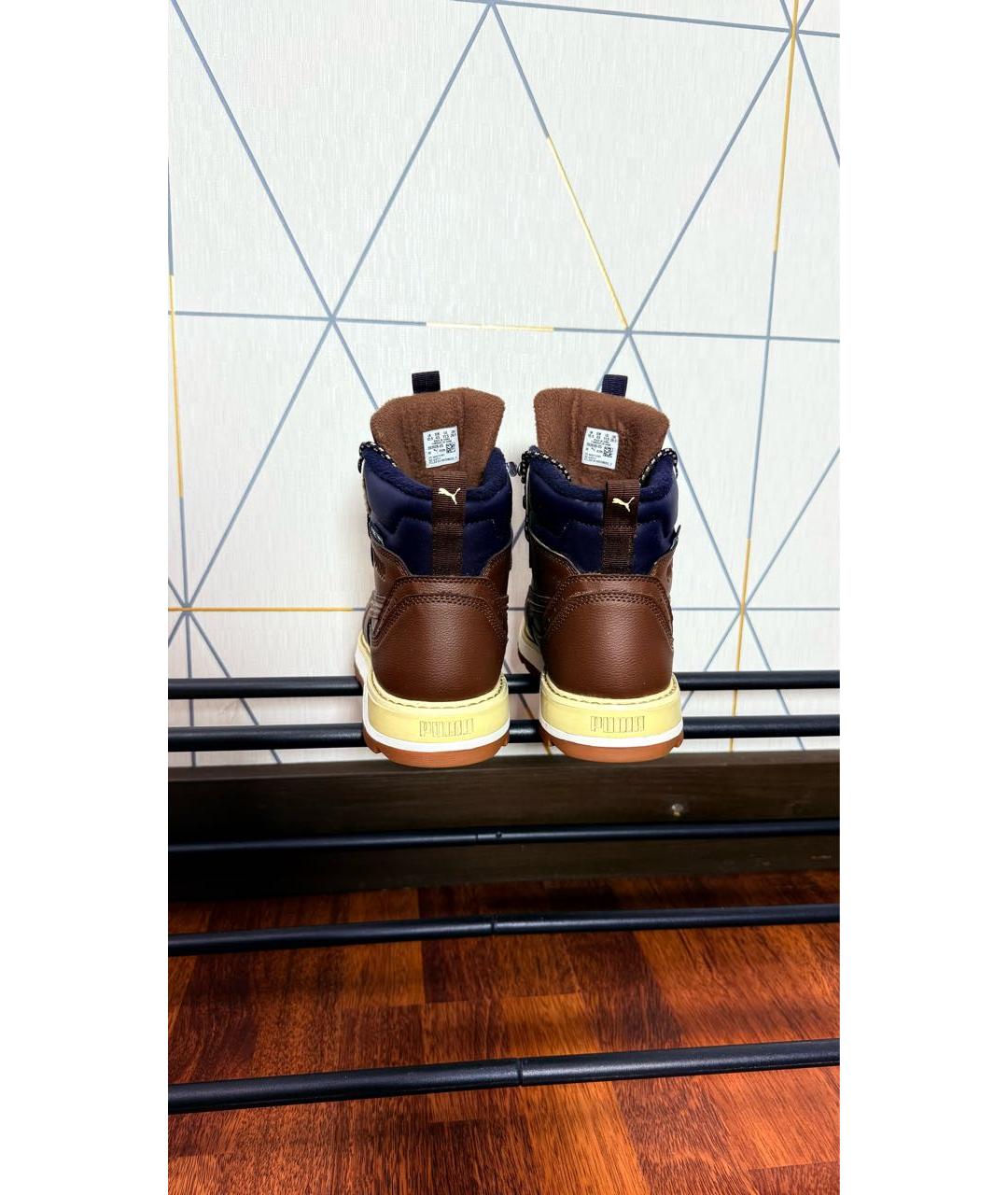 PUMA Коричневые кожаные высокие ботинки, фото 4