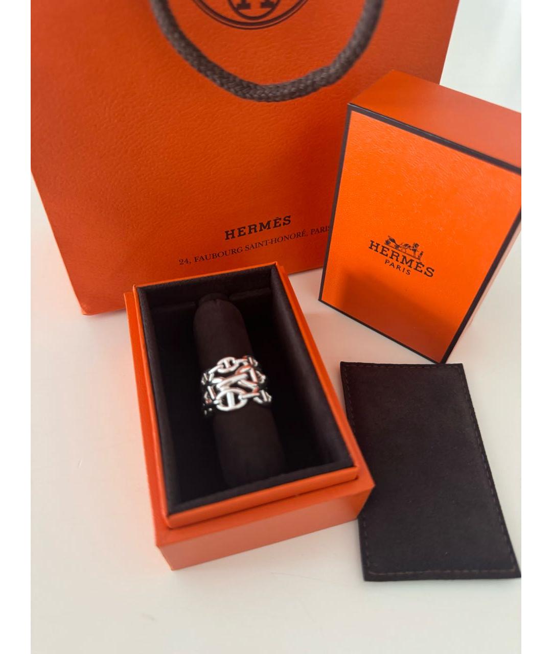 HERMES Серебряное серебряное кольцо, фото 8